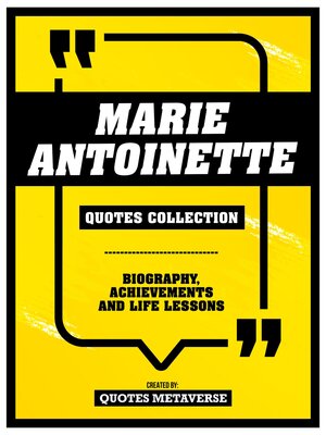 cover image of Marie Antoinette--Quotes Collection